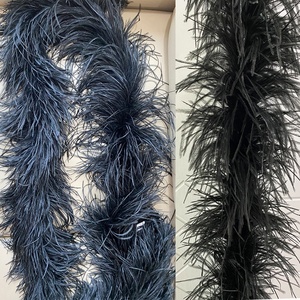 بيع بالجملة وشاح ريش النعام 8 طبقات سميكة رقيق بوا التشذيب 2 متر طويلة لأداء حفل زفاف فستان - Product Image 5