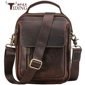 Tiding Men's Messenger <b>Bag</b> Genuine Leather Small Crossbody <b>Bag</b> Durable Outdoor Casual Style - Product Image 4