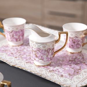 Juego de Té y Café Estilo Vintage con Detalles en Oro, Cerámica, Gran Descuento, Estilo Europeo, Cuatro Colores y Rosa - Product Image 6