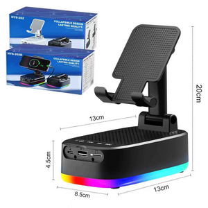 Haut-parleur sans fil multifonctionnel <span class=keywords><strong>pour</strong></span> ordinateur de bureau et téléphone portable, avec support de téléphone LED rotatif et pliable, couleur unie – Vente chaude - Product Image 5