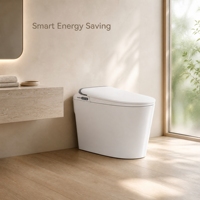 Siège et couvercle de toilette bidet intelligent avec chauffage instantané, télécommande, siège chauffant, séchage à l'air chaud, lavage féminin, auto-nettoyant