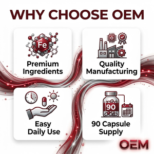 Cápsulas de Suplemento de Hierro OEM ODM 28mg 90 Unidades a Granel Marca Privada - Product Image 5