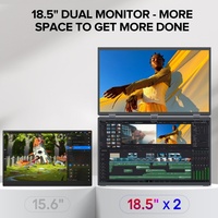 Triple Monitor 100Hz Dual Monitor portátil Extensor de pantalla de portátil 1080P HDR 360 Soporte de monitor triple apilado plegable