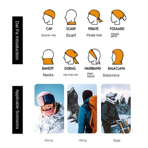 Masker Ski hangat untuk pria wanita, ikat kepala Set leher pola Solid, masker berkendara luar ruangan, bahan nilon beludru Jerman bersepeda musim dingin - Product Image 2