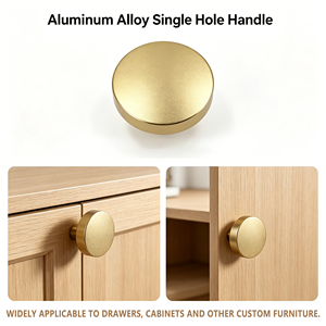 High Quality Adjustable Modern Aluminum <strong>Gold</strong> Round Furniture Cabinet <strong>Knob</strong> Handles for Bedroom Kitchen Drawer and Dresser Pull - Product Image 2