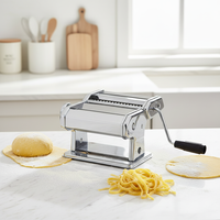 Machine à pâtes manuelle XL en acier inoxydable, modèle moderne, petite presse à nouilles domestique à deux lames, en promotion