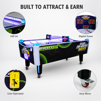 Table de hockey sur air à monnayeur pour enfants, machine de jeu d'arcade incurvée pour 2 joueurs, pour parc d'attractions intérieur