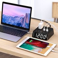 Soket listrik Jam Alarm, Strip daya perjalanan portabel dengan Usb 4 port kubus untuk penggunaan luar ruangan