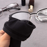 Pochette à lunettes en microfibre noire, économique, en gros, écologique et douce, pour lunettes de soleil