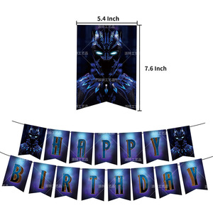 BIack Panther Globos impresos de 12 pulgadas pastel de papel desechable Cupcake Topper niños niño superhéroe Kit de decoración para fiesta de feliz cumpleaños - Product Image 6