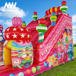 Château gonflable à thème cookie et toboggan combinés, toboggan à gâteau gonflable rose, commercial pour la <span class=keywords><strong>location</strong></span> d'événements - Product Image 4