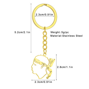 Acier Inoxydable France Corse Île Carte Charme Porte-clés 18K Plaqué Or La Corse Porte-clés Korsika Carte Pendentif Porte-clés Chaîne - Product Image 4