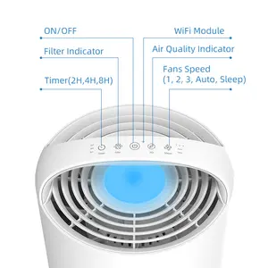 OEM家電TuyaアプリスマートWifi空気清浄機H13Hepaフィルターポータブルパーソナル空気清浄機