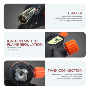 Campingmoon personalizado al aire libre picnic barbacoa camping gas butano soldadura antorcha cojo pistola gas antorcha quemador llama pistola gas antorcha encendedor - Product Image 4