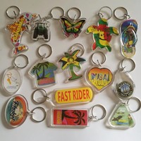 Blanko Foto-Einschub Acryl-Schlüsselanhänger (10er-Pack) 50x35mm Durchsichtige Doppelseitige Rechteckige Schlüsselringe für Geschenke & Basteln