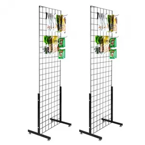 Présentoir de vente au détail en magasin Présentoir de collation en fil métallique Accessoires suspendus au sol Produit Grille en treillis métallique