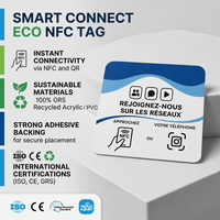 Autocollant de table NFC en acrylique OEM, personnalisable avec code QR, pour avis multi-localisations, idéal pour hôtels et chaînes de magasins