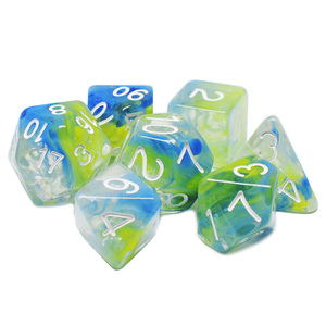 Dés polyédriques à bords vifs en acrylique dégradé, personnalisés, directement de l'usine, lot de 7 pièces pour jeux de rô<span class=keywords><strong>le</strong></span> DND <span class=keywords><strong>RPG</strong></span> - Product Image 4