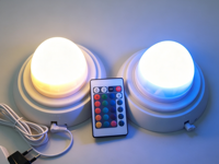 Unité d'éclairage LED rechargeable pour remplacement de base de lampe globe LED, étanche, avec télécommande et batterie