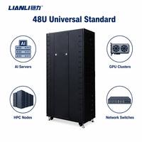 Armoire de serveur 48U à refroidissement liquide pour cluster de GPU IA, solution de plaque froide haute densité avec CDU prêt à l'emploi et certifié CE UL