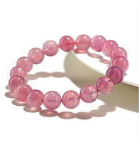 Bracelet extensible en quartz rose violet de Madagascar de haute qualité, perles de pierres précieuses, pour femmes, vente en gros