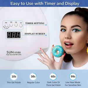 مجفف أظافر Sun x5 Plus بالأشعة فوق البنفسجية LED احترافي لجميع أنواع طلاء الأظافر مع مصباح مانيكير حساس للحركة - Product Image 4