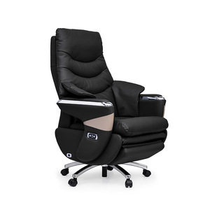 Silla de jefe eléctrica de cuero inteligente de gama alta, silla de ordenador de oficina, silla de masaje reclinable para estudio en casa - Product Image 1