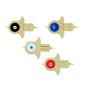 DIY 18K liontin mata Turki keberuntungan berlapis emas asli perlengkapan buatan tangan zirkonia kubik dekoratif Enamel mata jahat Yunani jimat - Product Image 2