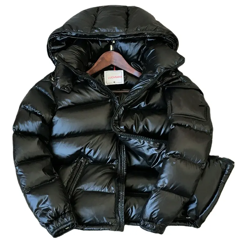 2022 नई डिजाइन सर्दियों चमकदार पुरुषों की puffer हंस नीचे जैकेट प्लस आकार सर्दियों के लिए बुलबुला कोट पुरुषों