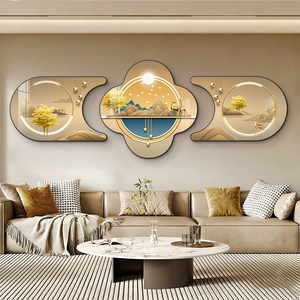 Decorazione Moderna di Lusso per la Casa, Quadro a 3 Pannelli con Stampa Artistica su Porcellana Cristallina, Decorazione da Parete per Soggiorno - Product Image 3