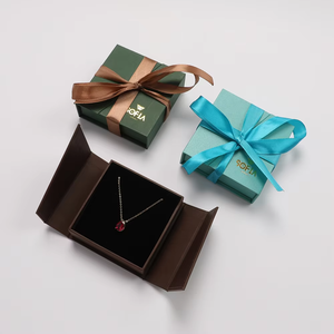 Luxury Jewelry Rigid Art Paper Double Door Recyclable <b>Earring</b> <b>Gift</b> <b>Box</b> with Custom Logo - Product Image 3