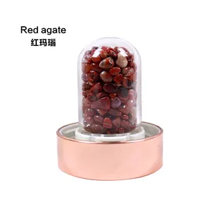 Wholesale Crystal Chips Rose Quartz Water Bottle Energy Glass Crystal Water Bottle