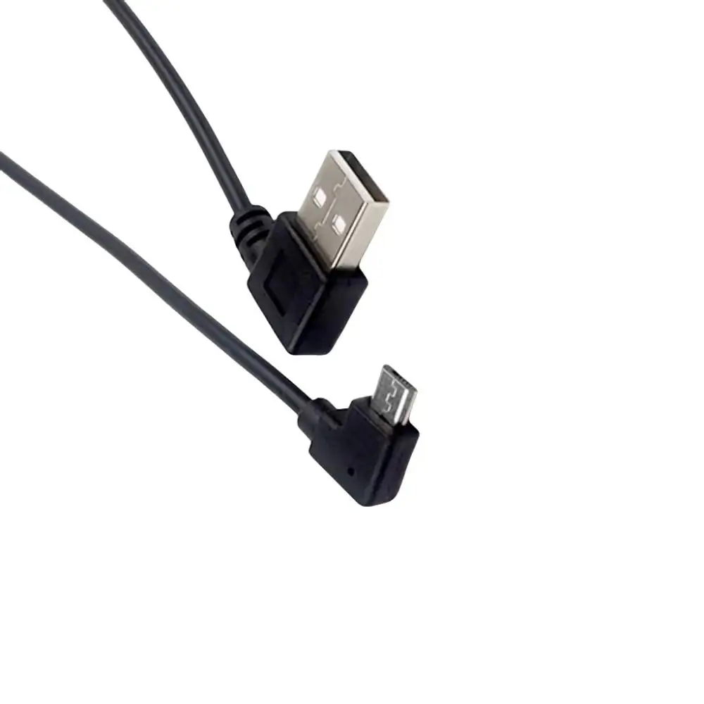 ขึ้นลงซ้ายขวามุม 90 องศา USB Micro USB ชาย USB ชายข้อมูลสายเชื่อมต่อ 25 ซม.50 ซม.สําหรับแท็บเล็ต 5ft 1 M