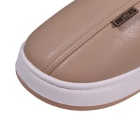 Paul Frank – Chaussons mules en cuir PU pour femme, doublés de fourrure, à bout fermé, plateforme, à enfiler, pour l'hiver, chaussures d'intérieur à semelle épaisse