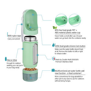 Conjunto de Tigelas de Alimentação Portáteis para Animais de Estimação em Aço Inoxidável de 14 Oz da Everich, Garrafa de Água para Cães - Product Image 4