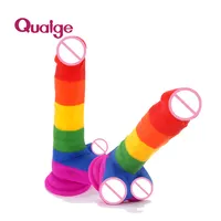 Regenboog Dildo Speeltjes Voor Mannen Met Sterke Zuignap Voor Hand Gratis Ader Dildo Voor Homo Lgbt Vriendelijke