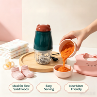 Robot culinaire multifonctionnel pour bébé, apparence d'ours mignon, mini hachoir électrique en verre pour viande et légumes