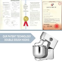 Robot pâtissier électrique sur pied 12L 2000W en acier inoxydable, 10 vitesses, multifonctionnel, avec bol mélangeur