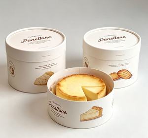 Biodegradable Round Paper Cylinder Custom Size for Basque Cheesecake Bakery Cake & <b>Sweet</b> Treat <b>Packaging</b> - Product Image 1