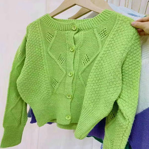 3.69 Dollar FYK192 Casual Long Sleeve Soft Wholesale Knitted <strong>Lady</strong> Sweater Knitted Women <strong>Christmas</strong> <strong>Cardigan</strong> With Colors - Product Image 4
