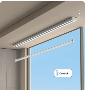 Multi size customization balcony <b>indoor</b> invisible Single pole remote control lifting small balcony electric drying rack - Product Image 1