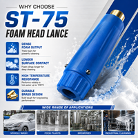 Lance à mousse ST-75 350 bars avec buse en laiton femelle 1/4 pouce pour nettoyeur haute pression, idéale pour le nettoyage de voitures et des installations alimentaires