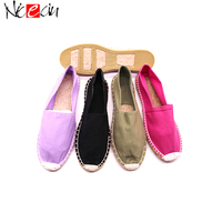 Espadrilles Nicecin en chanvre naturel de couleur unie, impression personnalisée sur les espadrilles