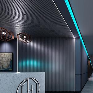 Panneau mural Melinco <span class=keywords><strong>argent</strong></span>é texturé effet nacré, vente chaude, panneau mural cannelé pour décoration murale et de plafond - Product Image 3