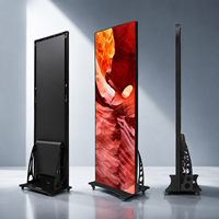 Poster LED Indoor P2.5 Digital Signage Layar Mobile Plug & Play Slim Slide Poster LED untuk Iklan Komersial Bioskop