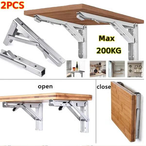 Soporte de Pared Plegable de Acero Inoxidable de 12 Pulgadas, Soporte para Estante, Banco, Capacidad de Carga de 200 kg, Soporte de Ángulo Recto - Product Image 1
