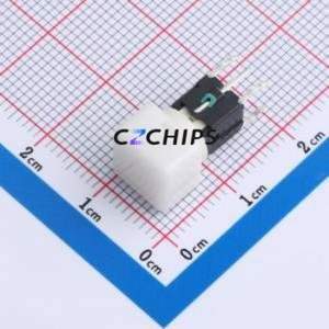 K6-6275D04 Push Button Switch Through hole Component (THT) Switch ( With Indicator Light: Emerald Green ) - Product Image 1