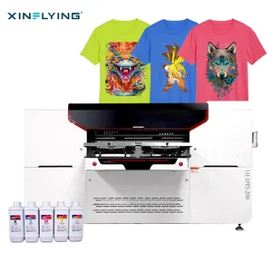 Factory direct sale dtg t-shirt garment digital printer with 4 eps i3200 printheads set intelligent printhead cleaning system