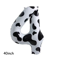 Ballon en feuille d'aluminium numérique imprimé vache de 40 pouces, décorations de fête d'anniversaire, ballon numérique à motif vache pour fournitures d'anniversaire pour enfants
