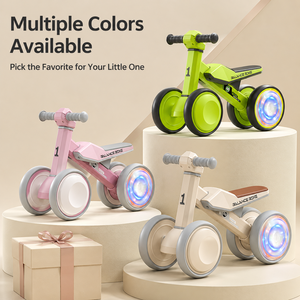 Porteur d'équilibre 4 roues anti-basculement pour bébé, roues silencieuses, trotteur sans pédales, jouet à chevaucher pour 1-3 ans, idéal pour le premier anniversaire - Product Image 2